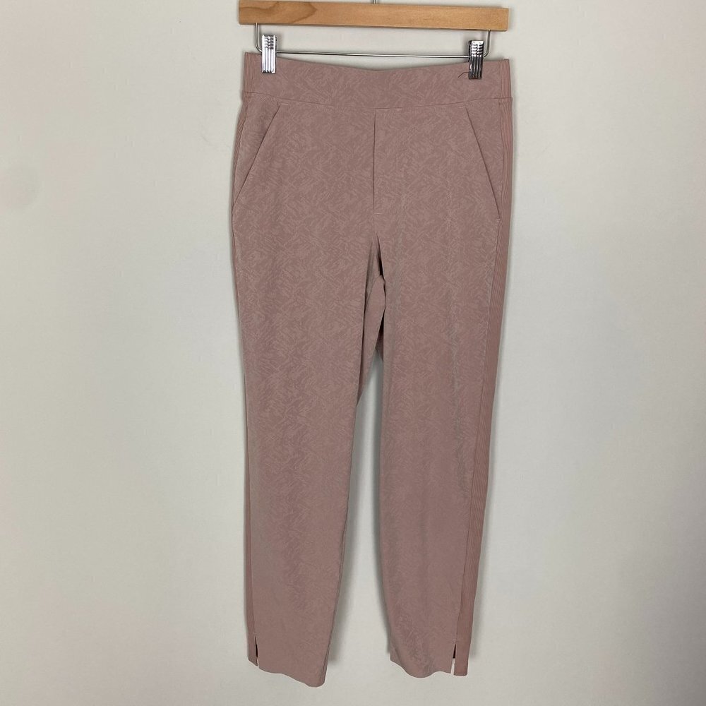 Athleta Brooklyn Textured Ankle Pants Grain Camo Pink Pull On Womens 4